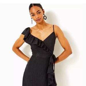 Lilly Pulitzer Black Asymmetrical Ruffled Cocktail Dress
